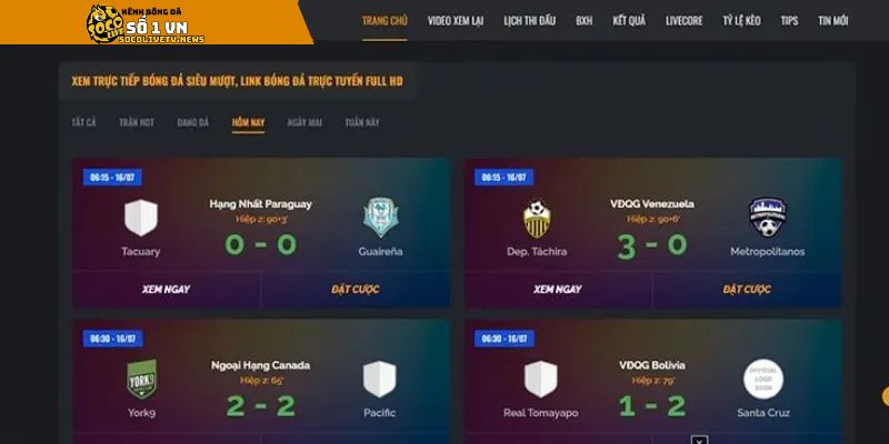 Xem trực tiếp bóng đá miễn phí tại Socolive